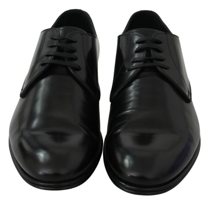 Dolce &amp; Gabbana Elegantes zapatos Derby de cuero negro