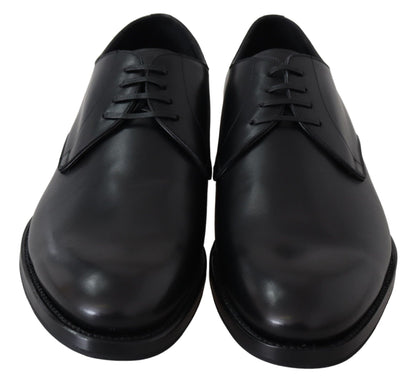 Dolce &amp; Gabbana Elegantes zapatos de vestir Derby de cuero negro