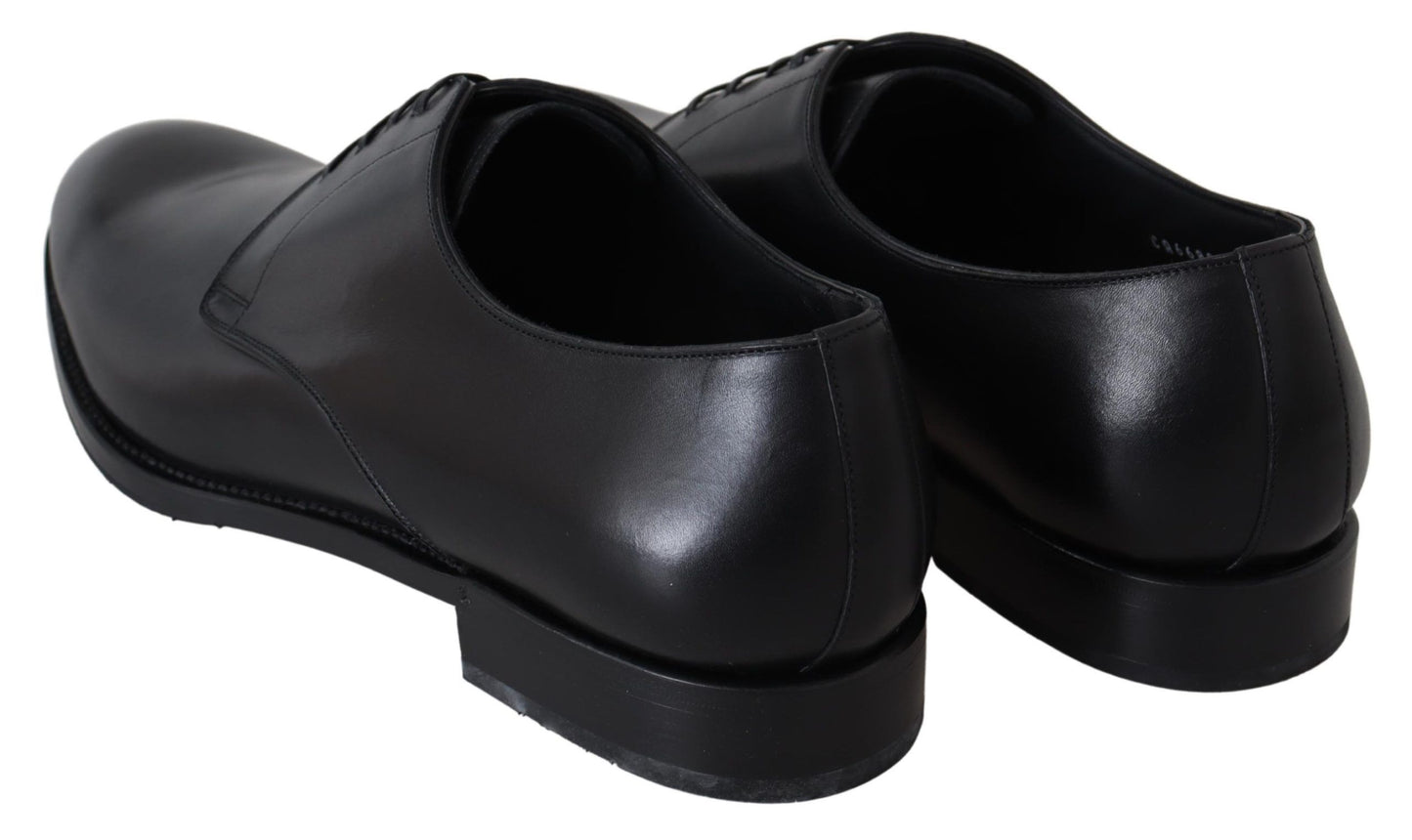 Dolce &amp; Gabbana Elegantes zapatos de vestir Derby de cuero negro