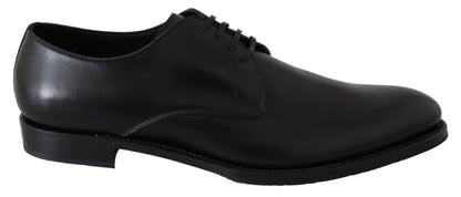 Dolce &amp; Gabbana Elegantes zapatos de vestir Derby de cuero negro