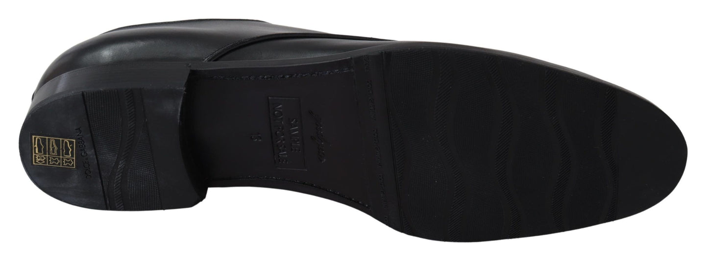 Dolce &amp; Gabbana Elegantes zapatos de vestir Derby de cuero negro