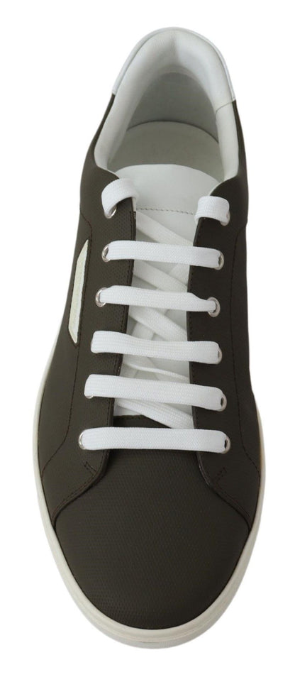Dolce &amp; Gabbana Elegantes tenis de cuero blancos