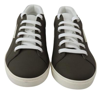 Dolce &amp; Gabbana Elegantes tenis de cuero blancos