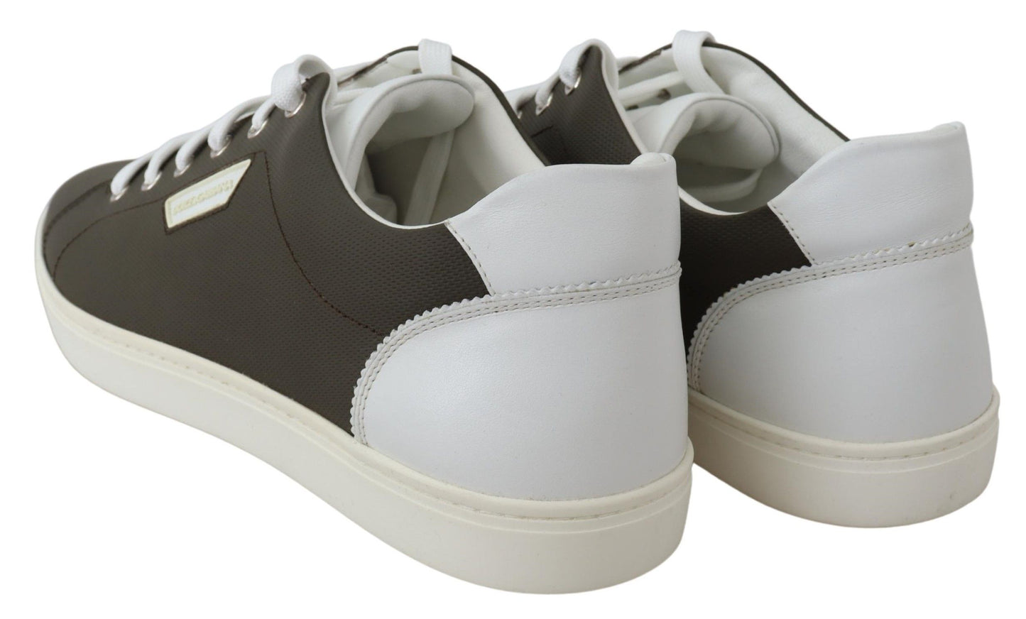 Dolce &amp; Gabbana Elegantes tenis de cuero blancos