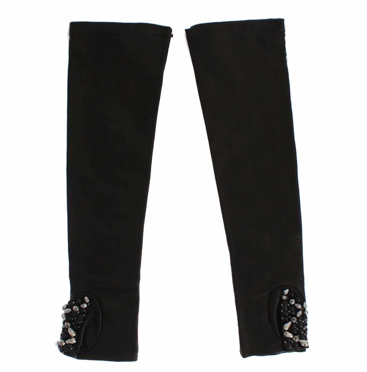 Dolce &amp; Gabbana Elegantes guantes de piel con cuentas de cristal