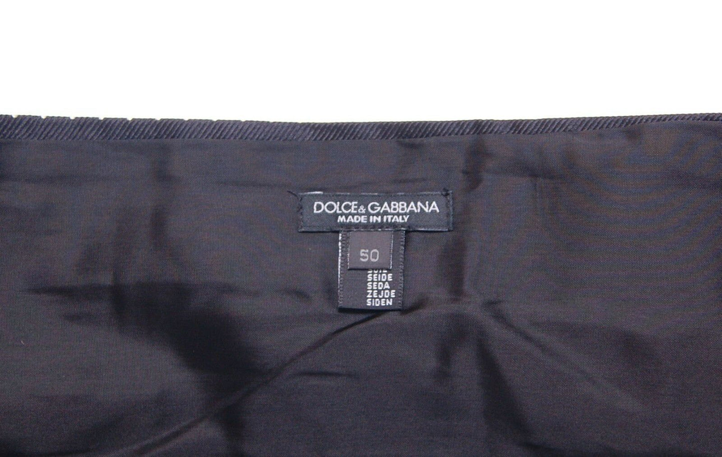 Dolce &amp; Gabbana Fajín elegante de seda negra con lunares