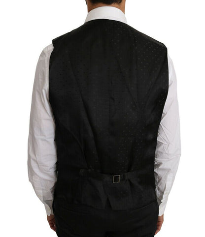 Dolce &amp; Gabbana Elegante chaleco formal negro de mezcla de lana