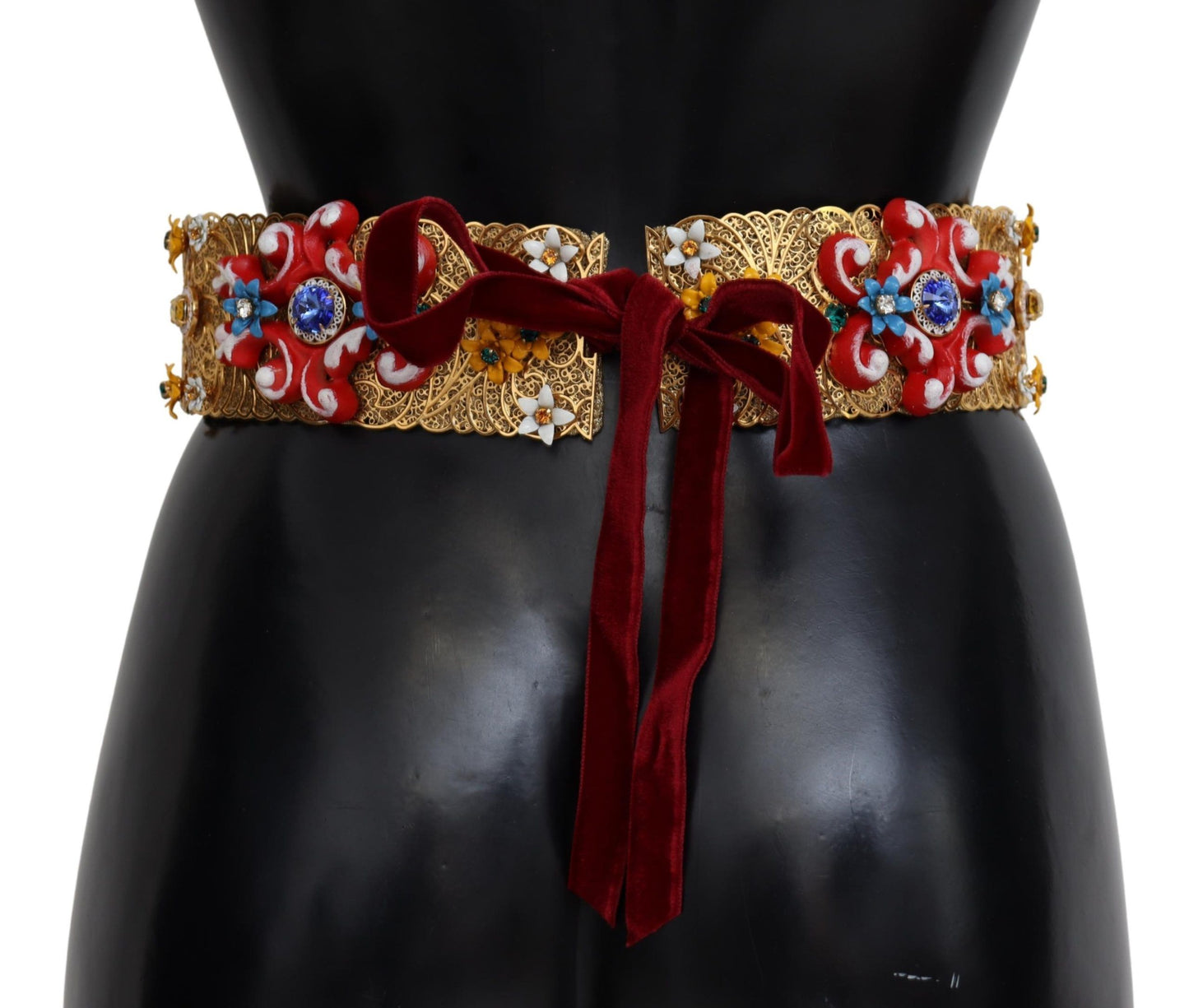 Ceinture à fleurs et cristaux Dolce &amp; Gabbana dorée