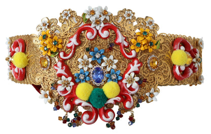 Ceinture à fleurs et cristaux Dolce &amp; Gabbana dorée