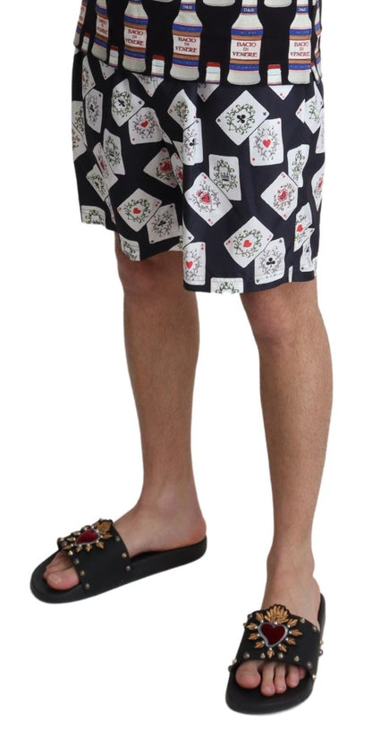 Dolce &amp; Gabbana Bañador con estampado de cartas multicolor