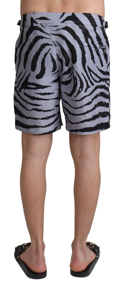 Dolce &amp; Gabbana Bañador elegante con estampado de cebra gris