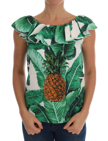 Dolce &amp; Gabbana Blusa elegante con lentejuelas y piña
