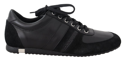 Dolce &amp; Gabbana Elegantes zapatillas deportivas de cuero negro