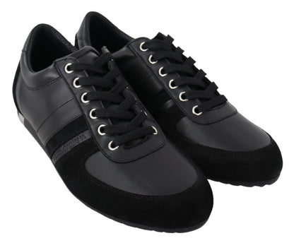 Dolce &amp; Gabbana Elegantes zapatillas deportivas de cuero negro