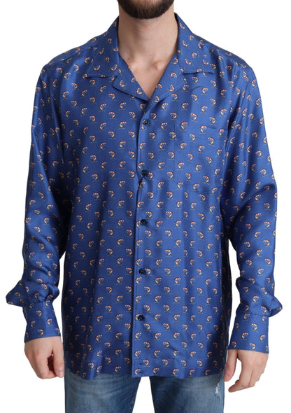 Dolce &amp; Gabbana Camisa casual con estampado de silla de playa de seda