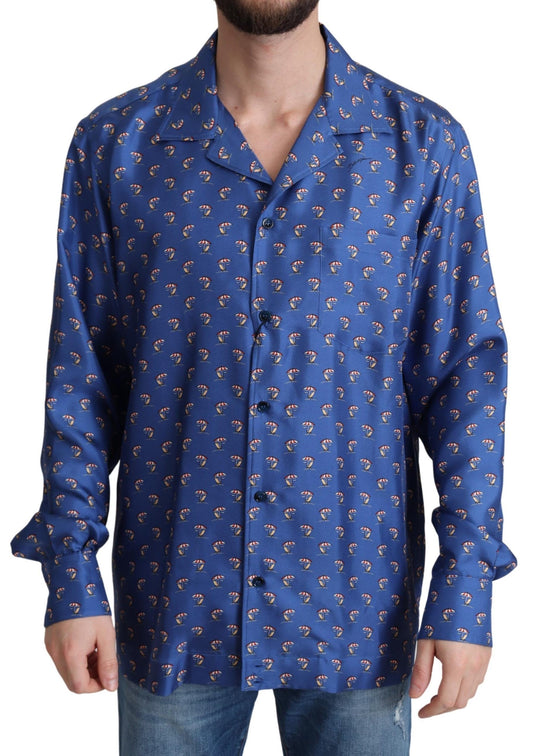 Dolce &amp; Gabbana Camisa casual con estampado de silla de playa de seda