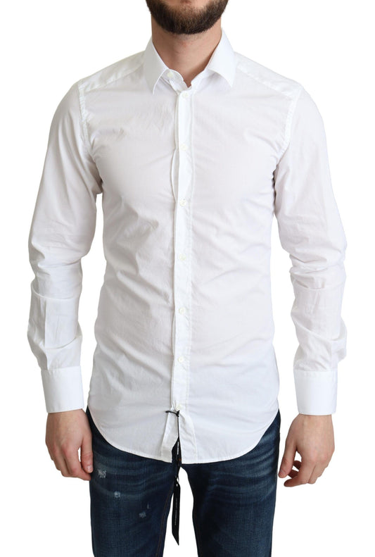 Dolce &amp; Gabbana Elegante camisa de vestir de algodón blanca
