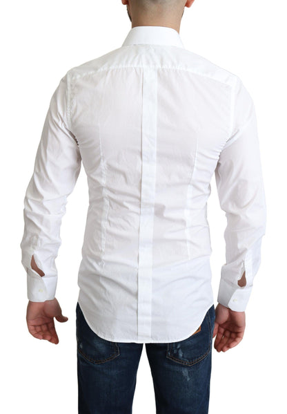 Dolce &amp; Gabbana Elegante camisa de vestir de algodón blanca
