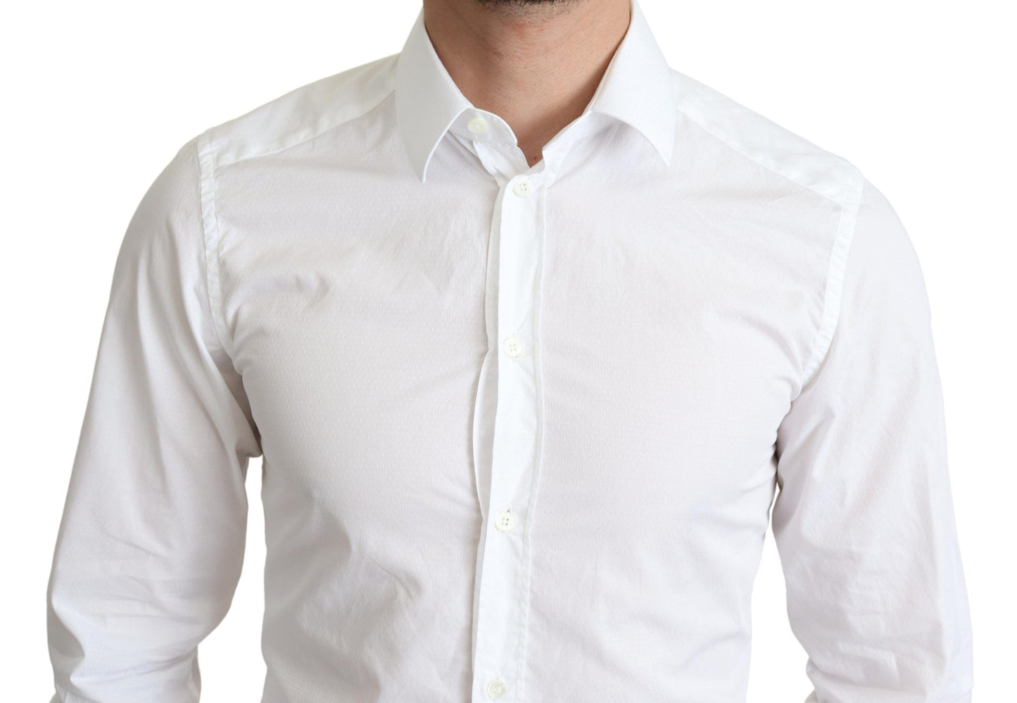 Dolce &amp; Gabbana Elegante camisa de vestir de algodón blanca