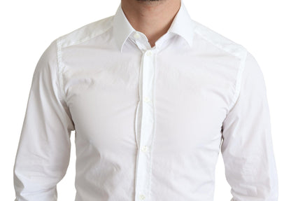 Dolce &amp; Gabbana Elegante camisa de vestir de algodón blanca