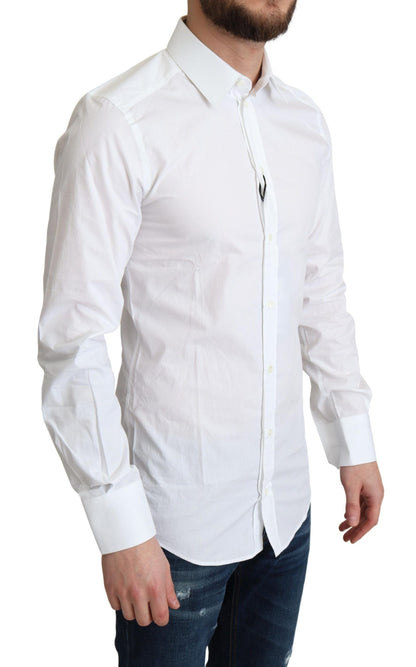 Dolce &amp; Gabbana Elegante camisa de vestir de algodón blanca