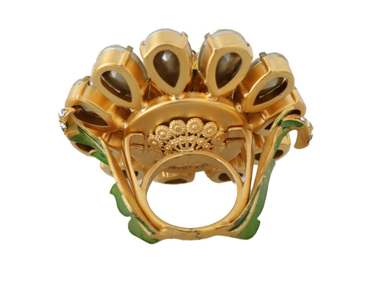 Bague Dolce &amp; Gabbana en cristal et fleur, taille US 7,5