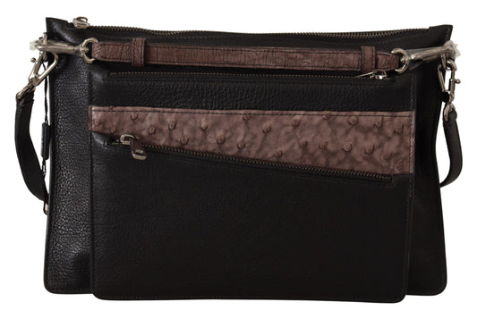 Dolce &amp; Gabbana Elegante bolso bandolera de cuero negro