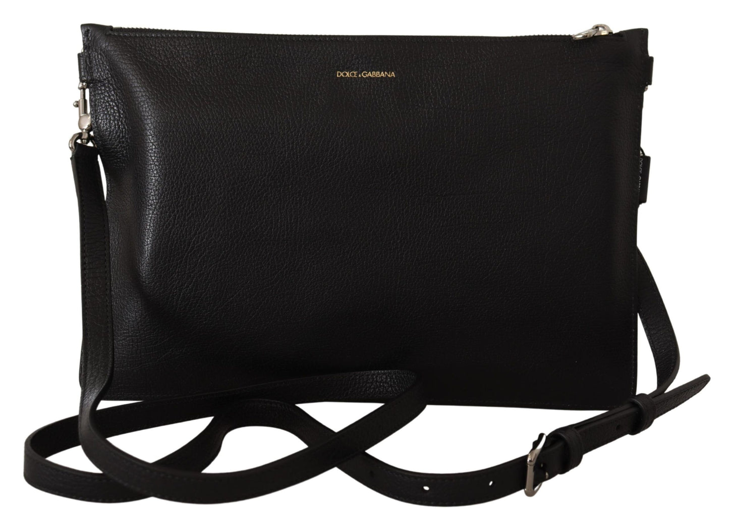 Dolce &amp; Gabbana Elegante bolso bandolera de cuero negro
