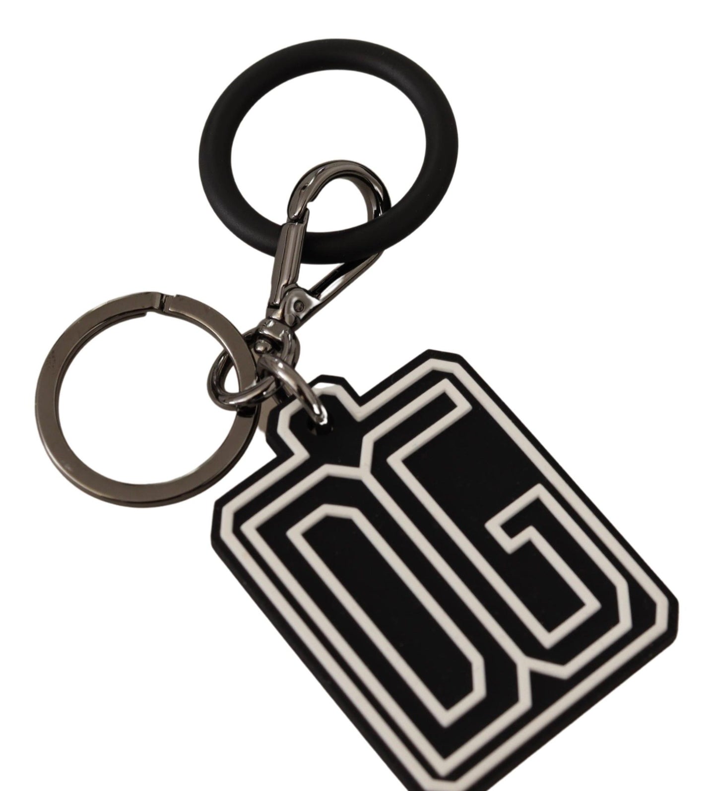 Dolce & Gabbana Elegant Silver & Rubber Designer Keyring – par Dolce & Gabbana | Disponible sur Sandy Store ByNet