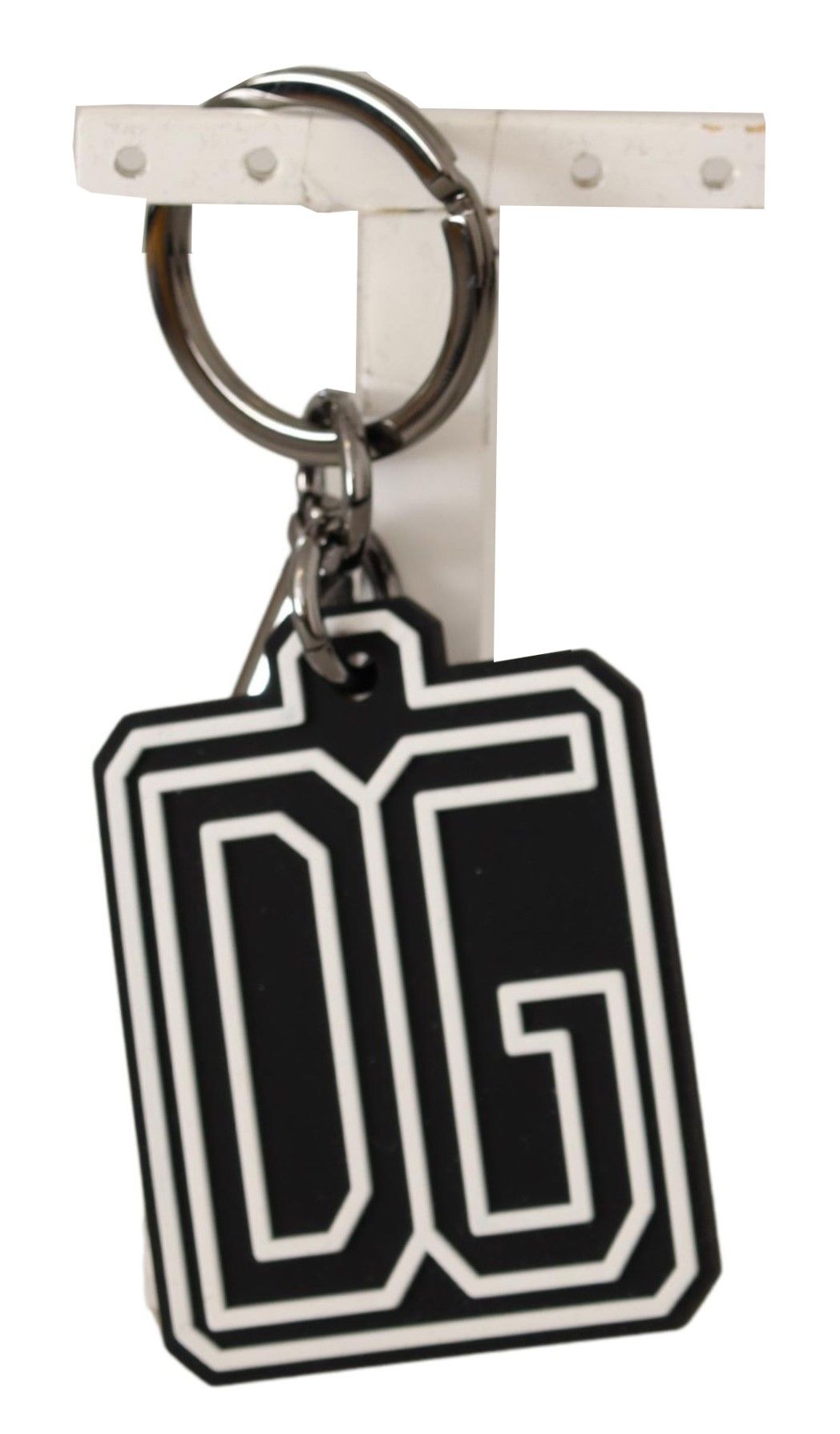 Dolce & Gabbana Elegant Silver & Rubber Designer Keyring – par Dolce & Gabbana | Disponible sur Sandy Store ByNet