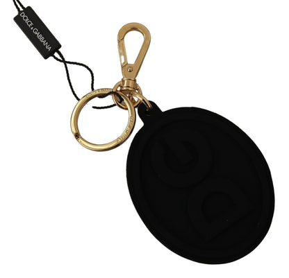 Dolce &amp; Gabbana Elegant Black and Gold Keychain Accessory