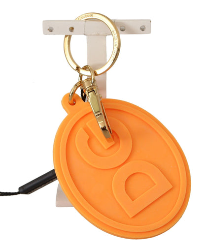 Dolce &amp; Gabbana Stunning Orange Gold Keychain &amp; Bag Charm