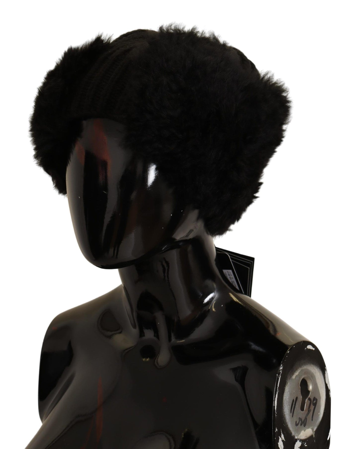 Dolce &amp; Gabbana Gorro elegante de piel de alpaca y cachemira negro