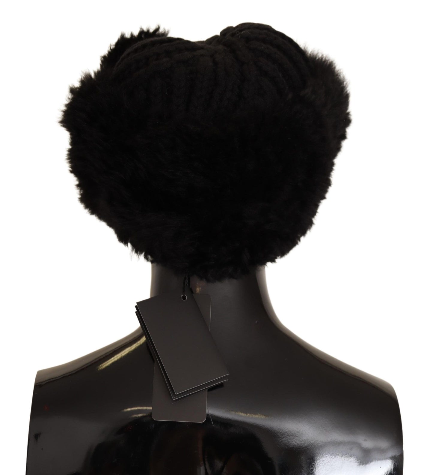 Dolce &amp; Gabbana Gorro elegante de piel de alpaca y cachemira negro