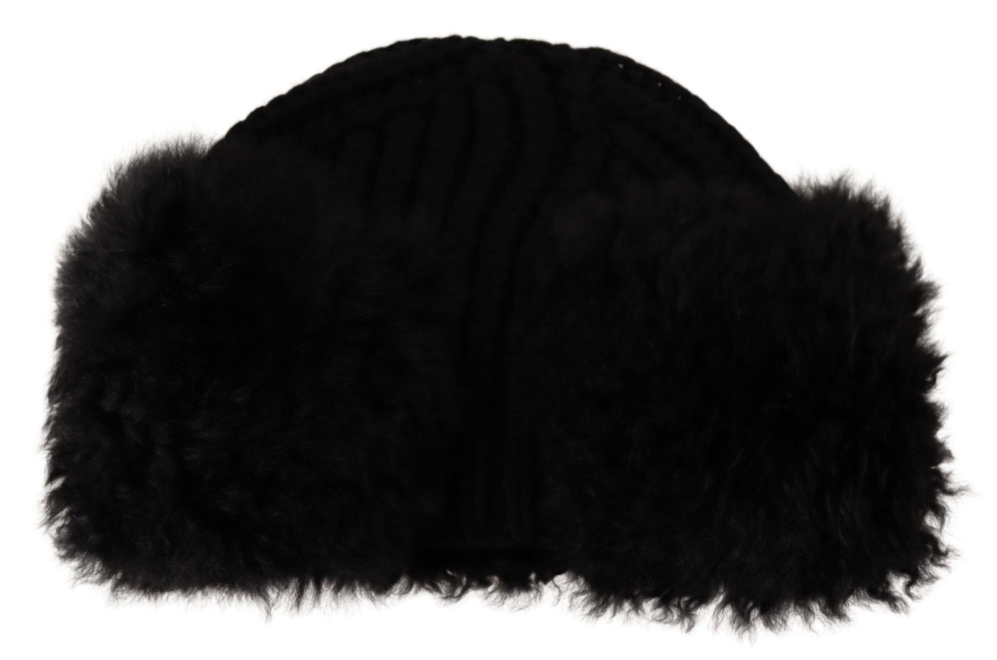 Dolce &amp; Gabbana Gorro elegante de piel de alpaca y cachemira negro