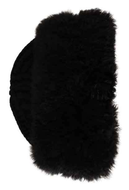 Dolce &amp; Gabbana Gorro elegante de piel de alpaca y cachemira negro