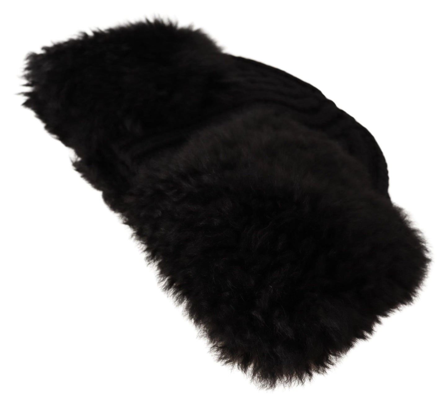 Dolce &amp; Gabbana Gorro elegante de piel de alpaca y cachemira negro
