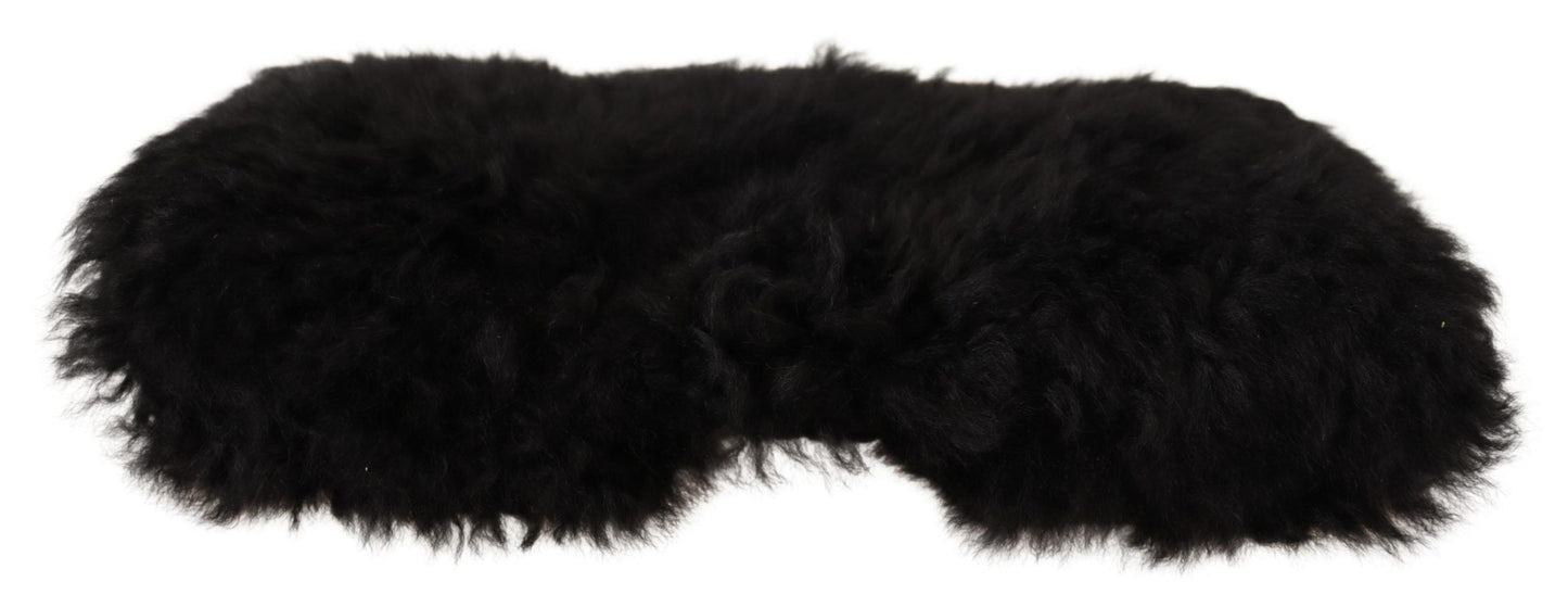 Dolce &amp; Gabbana Gorro elegante de piel de alpaca y cachemira negro