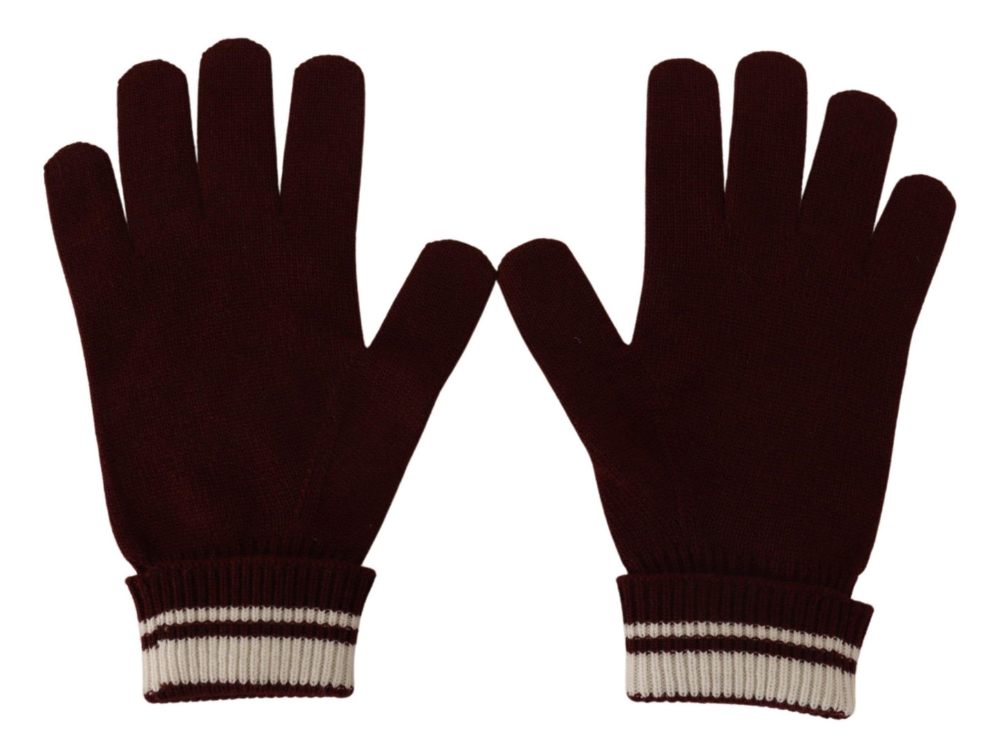 Dolce &amp; Gabbana Elegantes guantes de cachemira rojos con motivo de corona