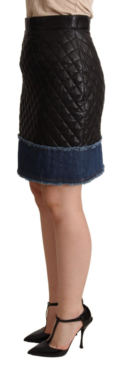 Dolce &amp; Gabbana Minifalda elegante de cuero de cintura alta