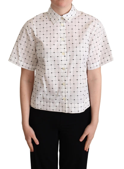 Dolce &amp; Gabbana Polo elegante de lunares monocromáticos