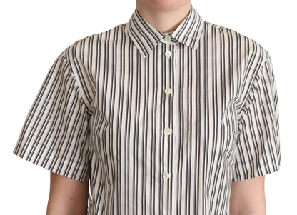 Dolce &amp; Gabbana Polo elegante de algodón a rayas