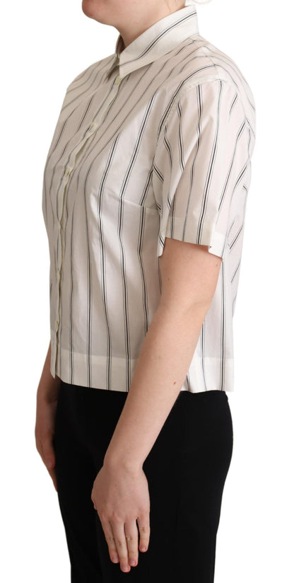 Dolce &amp; Gabbana Polo elegante de algodón a rayas