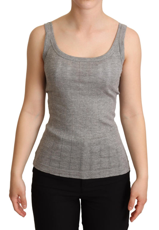 Dolce &amp; Gabbana Elegante camiseta sin mangas gris