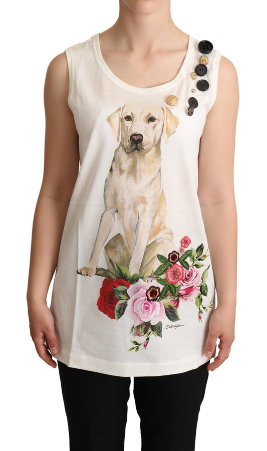 Dolce &amp; Gabbana Camiseta sin mangas floral canina elegante