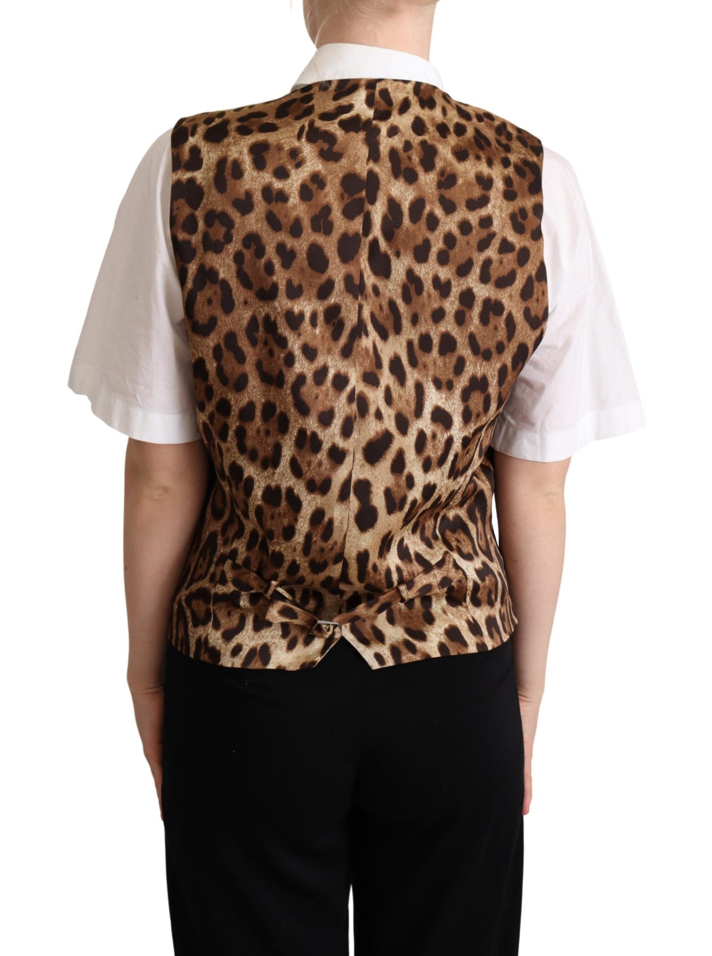Dolce &amp; Gabbana Elegante chaleco sin mangas con estampado de leopardo