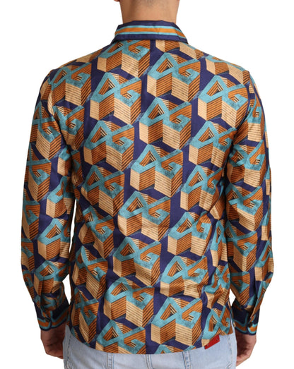 Dolce &amp; Gabbana Camisa casual elegante de seda con logotipo DG