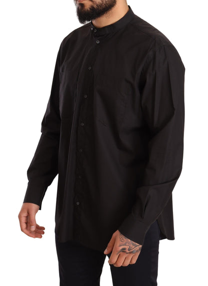Dolce &amp; Gabbana Camisa Hombre Elegante Negra 100% Algodón