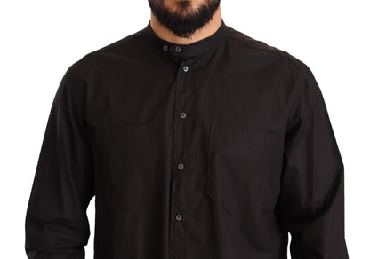 Dolce &amp; Gabbana Camisa Hombre Elegante Negra 100% Algodón
