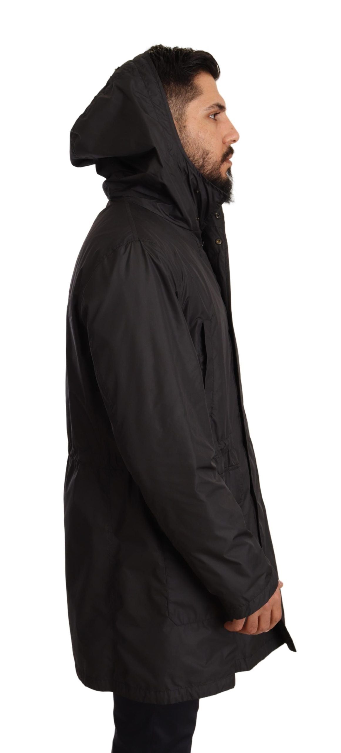 Dolce &amp; Gabbana Elegante chaqueta negra con capucha